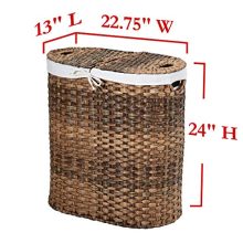 Seville Classics Handwoven Oval Double Lidded