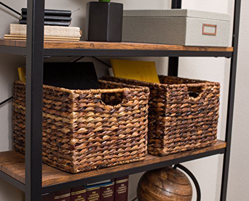 BIRDROCK HOME Woven Storage Shelf Organizer Baskets with Handles