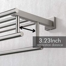Durable Bathroom Towel Rack with Double Towel Bar – Rustproof Stainless Steel Wall Mount Shelf