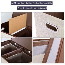 Laundry Sorting: Double Hamper with Removable Liners and Magnetic Lid