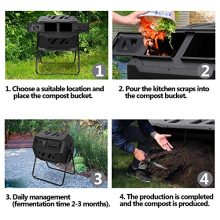 Large Composting Tumbler 43 Gallon – Twin Chamber Outdoor Rotating Compost Bin