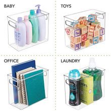 mDesign Plastic Home, Office Storage Organizer Bin with Handles