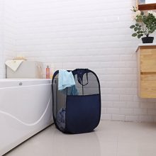 Foldable Pop-Up Mesh Hamper with Reinforced Carry Handles