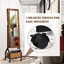 CHARMAID Industrial Jewelry Armoire with Full Length Mirror