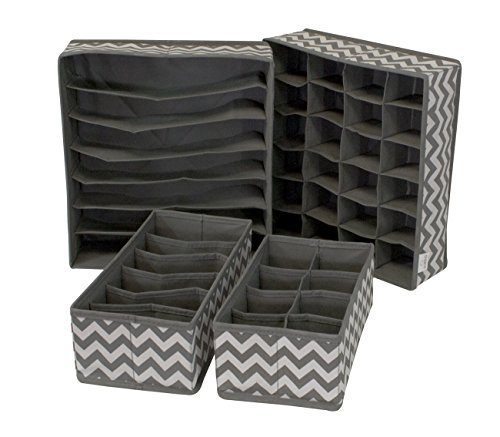 Sorbus Set of 4 Foldable Drawer Dividers, Storage Boxes