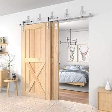Elevate Your Space with 4FT-18FT Trendy Sliding Bypass Barn Door - Stainless Steel Double Doors Kit