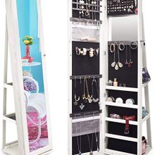 Jewelry Organizer Jewelry Cabinet 360 Rotating Full Length Mirror