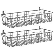 mDesign Portable Metal Farmhouse Wall Decor Storage Organizer