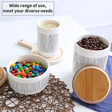 Ceramic Food Storage Canister with Airtight Wooden Lid