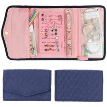 Keebofly Travel Jewelry Organizer Bag Foldable Jewelry Roll