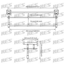 KES Bathroom Glass Shelf with Towel Bar and Rail