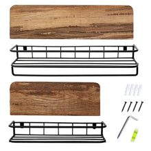Floating Shelves Bathroom Rustic Wall Mounted Shelf with Towel