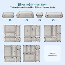 Kootek 21 Pcs Desk Drawer Organizer Trays 4-Size, Bathroom Drawer