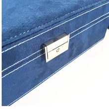 💙 Elegant 2-Layer Jewelry Organizer with Lock: Perfect for Necklaces, Rings & Earrings