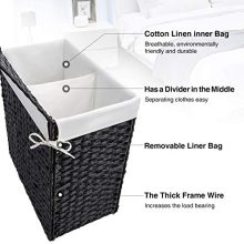 Synthetic Rattan Laundry Basket with Lid and Handles