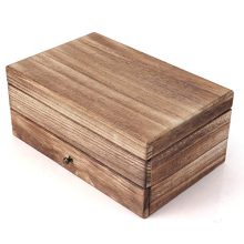 Vintage Jewelry Organizer Box for Ladies – 2-Layer Wooden Jewelry Display with Mirror & Ring Tray