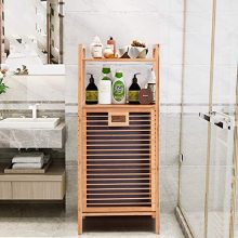Giantex Laundry Hamper Bamboo Freestanding W/Shelf
