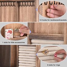 Keebofly Wall Mounted Jewelry Organizer With Rustic Wood