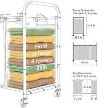 ROMOON 4 Bag Laundry Sorter Cart, Laundry Hamper Sorter