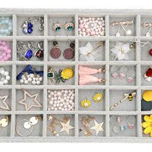 Outdoorfly Velvet Stackable 30 Grid Jewelry Tray