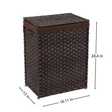 Foldable Synthetic Rattan Laundry Hamper