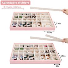Stackable Jewelry Organizer with Lid – Jewelry Storage Display Trays for Rings, Necklaces, Earrings – Set of 3