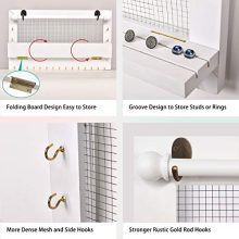 White Wall-Mounted Mesh Jewelry Organizer