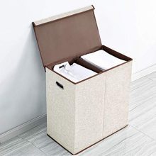 Laundry Sorting: Double Hamper with Removable Liners and Magnetic Lid