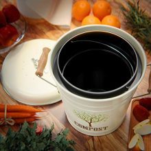 1.3 Gallon Compost Bin - Premium Carbon Steel Countertop Compost Pail for Odor Control and Sustainable Living