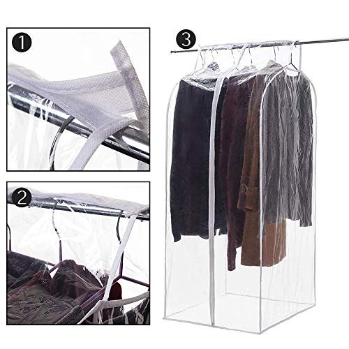 QEES Clear Closet Garment Bag, Hanging Wardrobe