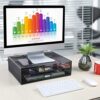 Mesh Metal Monitor Stand Riser with Drawer