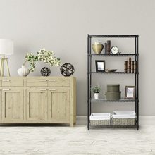 5-Tier Black Epoxy Steel Wire Shelving