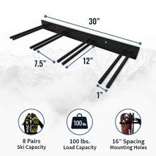 Ski Wall Storage Rack Garage Skis Mount