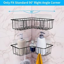 Asija 2-Pack Corner Shower Caddy -  Stainless Steel Adhesive Shower