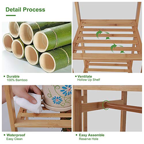 COOGOU Bamboo Garment Rack with Shelves – Heavy Duty Clothing Organizer for Entryway, Bedroom, and Store