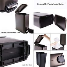 YCTEC Rectangular Bathroom Trash Can with Lid Soft Close