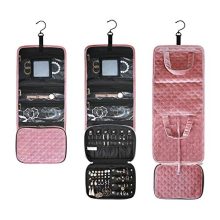 BAGSMART Velvet Hanging Jewelry Organizer Roll
