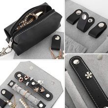 Leather Jewelry Organizer Holder Roll Bag