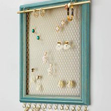 Organizer Frame Wall Mounted Jewelry Holder Vintage