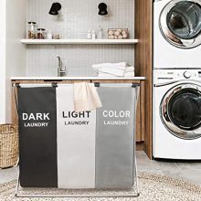 Moloni 150L 3 Sections Laundry Hamper Basket Sorter