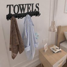 Towel Rack 8 Hooks Towel Holder & Organizer Wall Mount