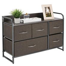 Dresser Storage Chest, Sturdy Steel Frame, Wood Top & Handles