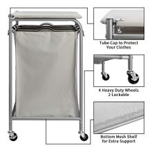 PARANTA Laundry Sorter Cart 3-Bag Heavy-Duty