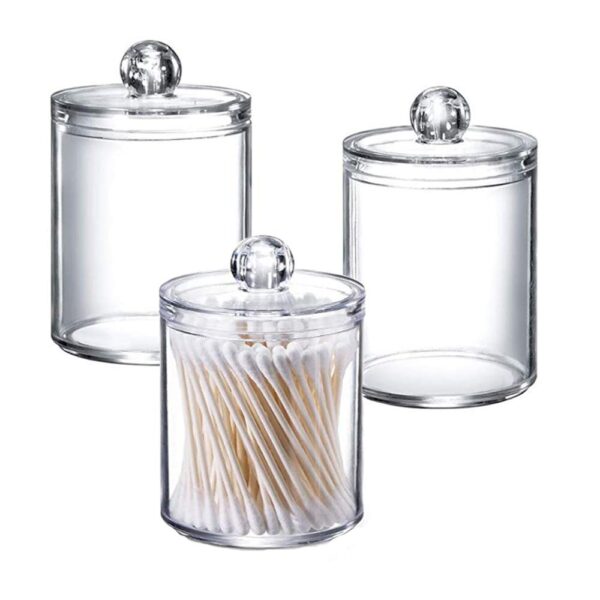 Makeup Cotton Organizer Bathroom Storage Canister Jar