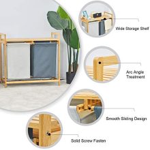 WORTHYEAH Bamboo Laundry Hamper and Shelf
