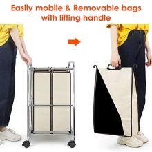 Simple Trending 2-Bag Laundry Hamper Sorter Cart