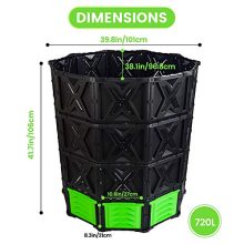 720L Large Compost Bin Outdoor