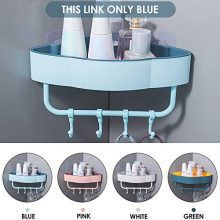 Corner Shower Caddy Adhesive Plastic Shower Shelf with Hooks