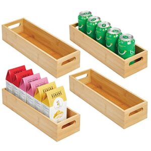 Slim Bamboo Kitchen Cabinet & Fridge Drawer Organizer Tray