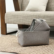 Collapsible Storage Basket Bins, Decorative Foldable Rectangular Linen